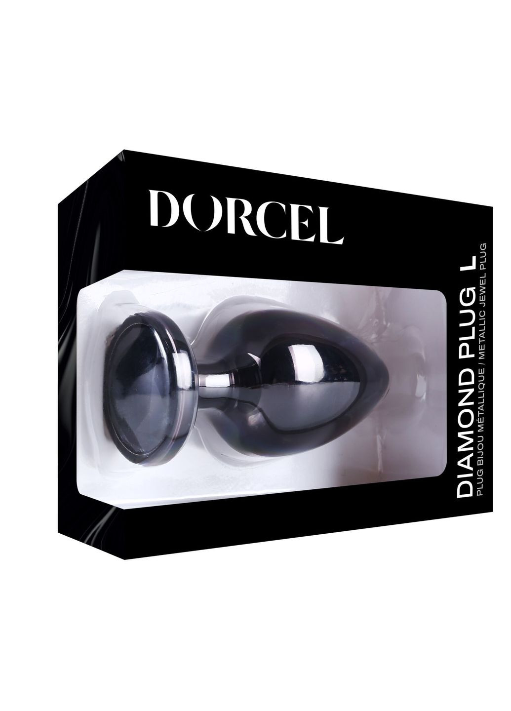Металлическая анальная пробка с украшением в виде кристалла Diamond Plug BLACK L Dorcel (297572651)