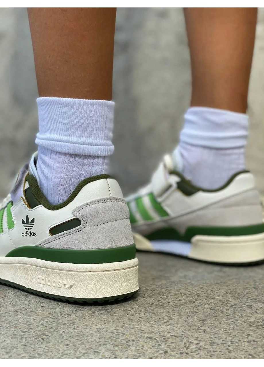 Білі літні кросівки adidas new forum white green адідас форум No Brand