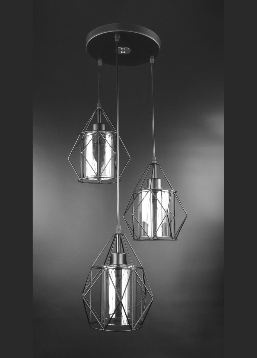 Люстра підвісна LOFT на 3 лампочки 26191 Чорний 40-110х35х35 см. Sunnysky (364754028)