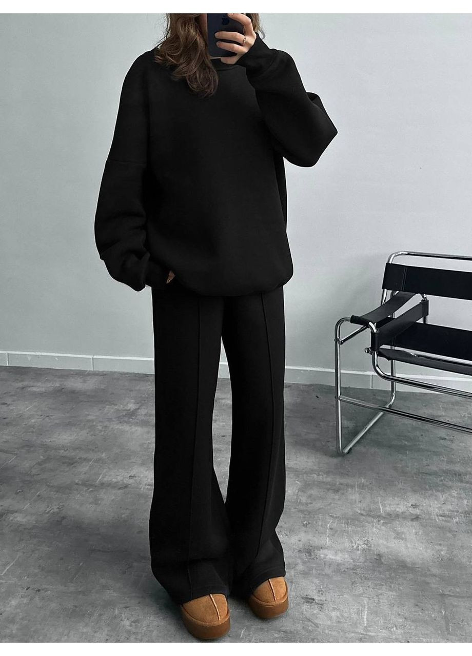 Женский теплый костюм OVERSIZE из тринитки на флисе No Brand (363023218)