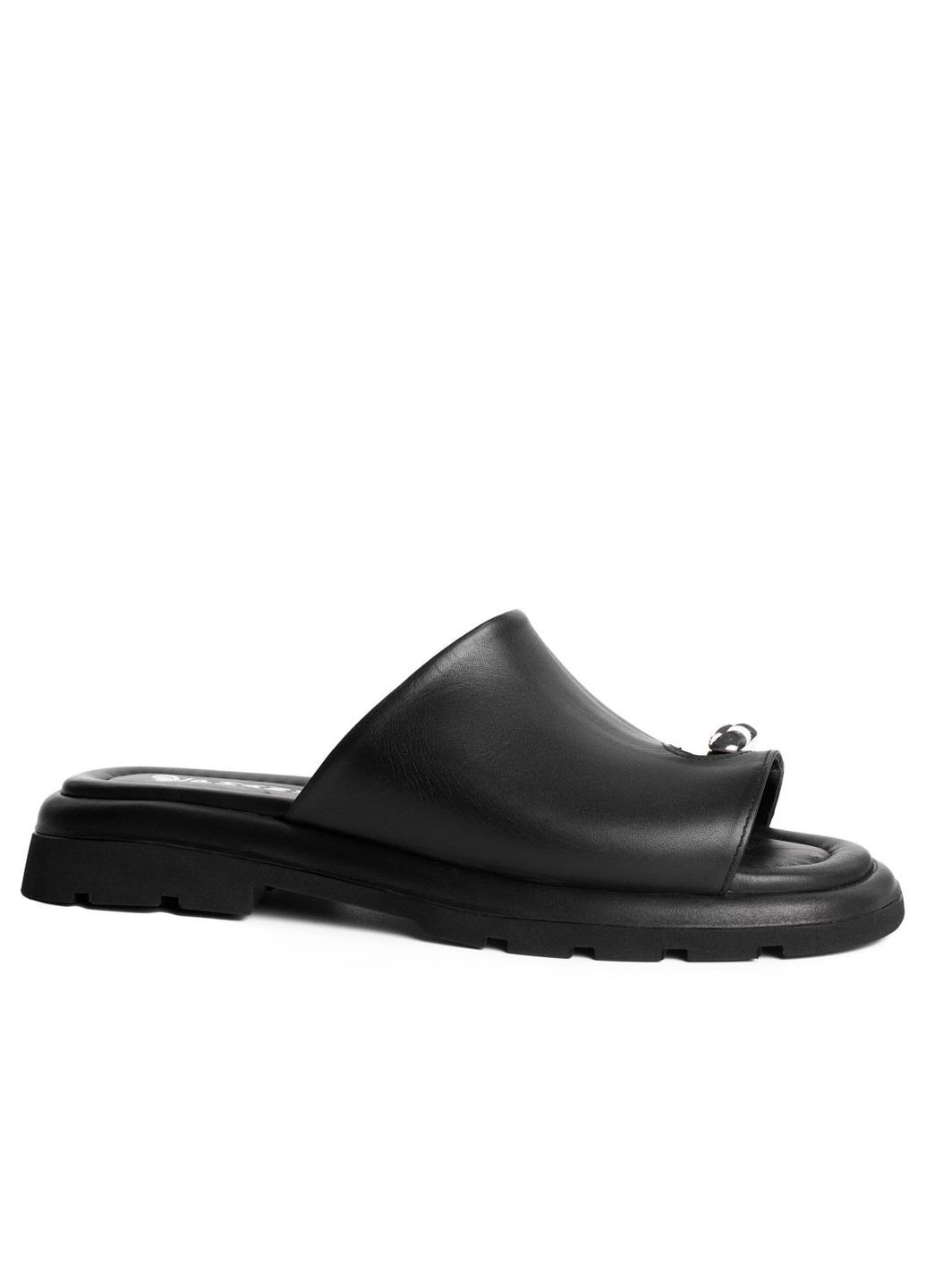 Черные кожаные шлепанцы 4652 Guero