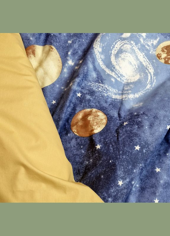 Постільна білизна Галактика Ранфорс Двоспальна на резинці MERISET (306739828)