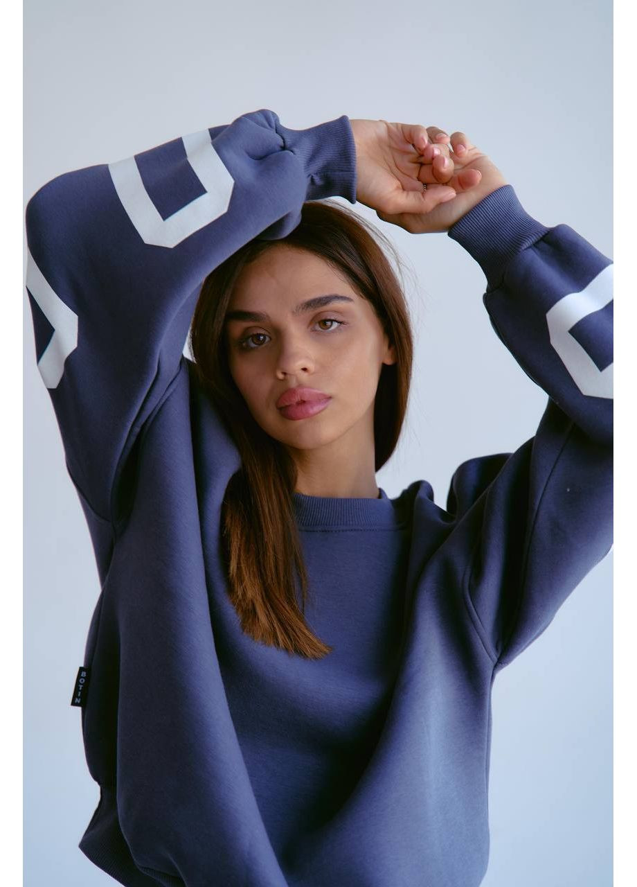 Графітовий світшот жіночий — замір в описі Vione абстрактний без декору (368708896)