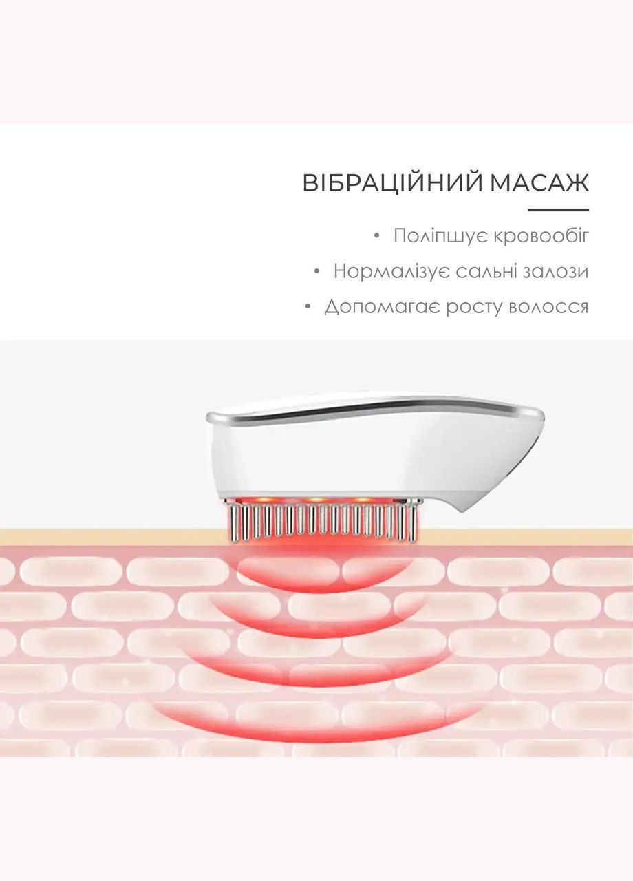 Массажер для головы Swan аппарат для ухода за волосами с EMS, RF и LED для укрепления волос белый No Brand KKS189 (304030006)
