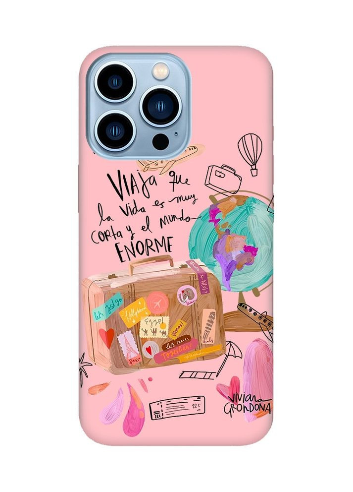 Матовий рожевий чохол на Apple iPhone 13 Pro Max:: Настрій подорожувати (принт 329) Creative (360698005)