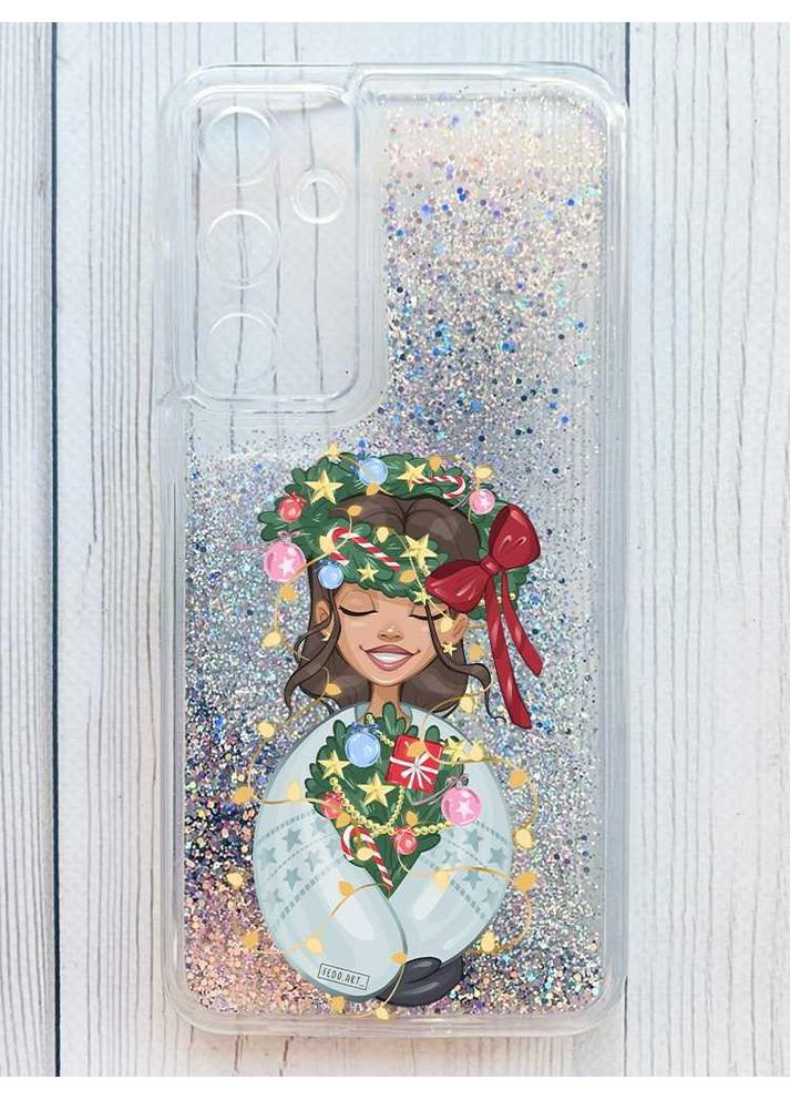 Чохол з плаваючими срібними блискітками на Samsung Galaxy A35 Українка у зимовому вінку (принт 193) Creative (362025739)