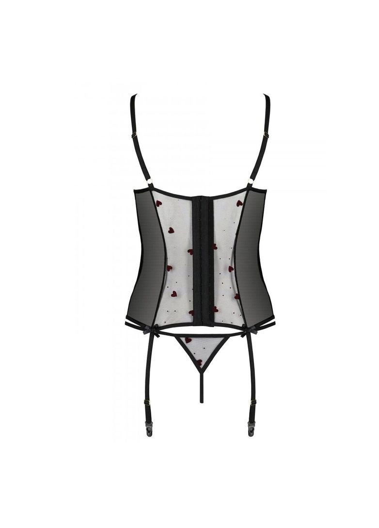 Корсет с подвязками, стринги LOVELIA CORSET S/M, black Passion (369952021)