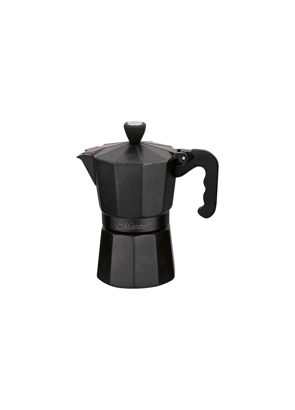Кавоварка алюмінієва гейзерна MR-1666-6-BLACK 300 мл чорна Maestro (386745125)