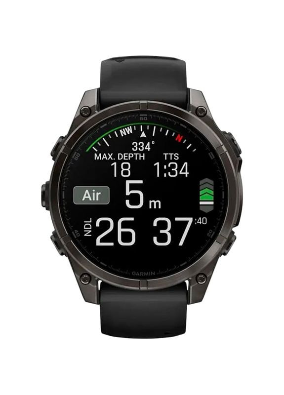 Смарт-годинник Fenix 8 Amoled 47mm Sapphire Carbon Grey DLC Titanium with Black/Pebble Grey Silicone Band (010-02904-21) Garmin (324021812)