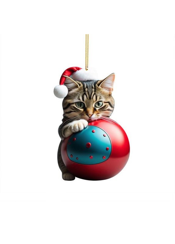 Подвеска для декора дома ёлочная игрушка в виде играющего котенка, подвеска на ключе, в машину, брелок No Brand (314813400)