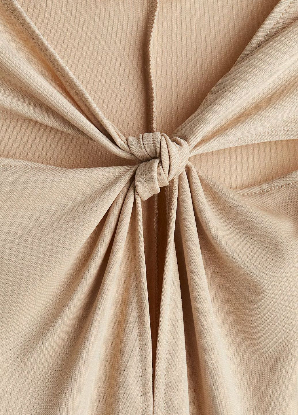 Бежевое кэжуал платье H&M однотонное