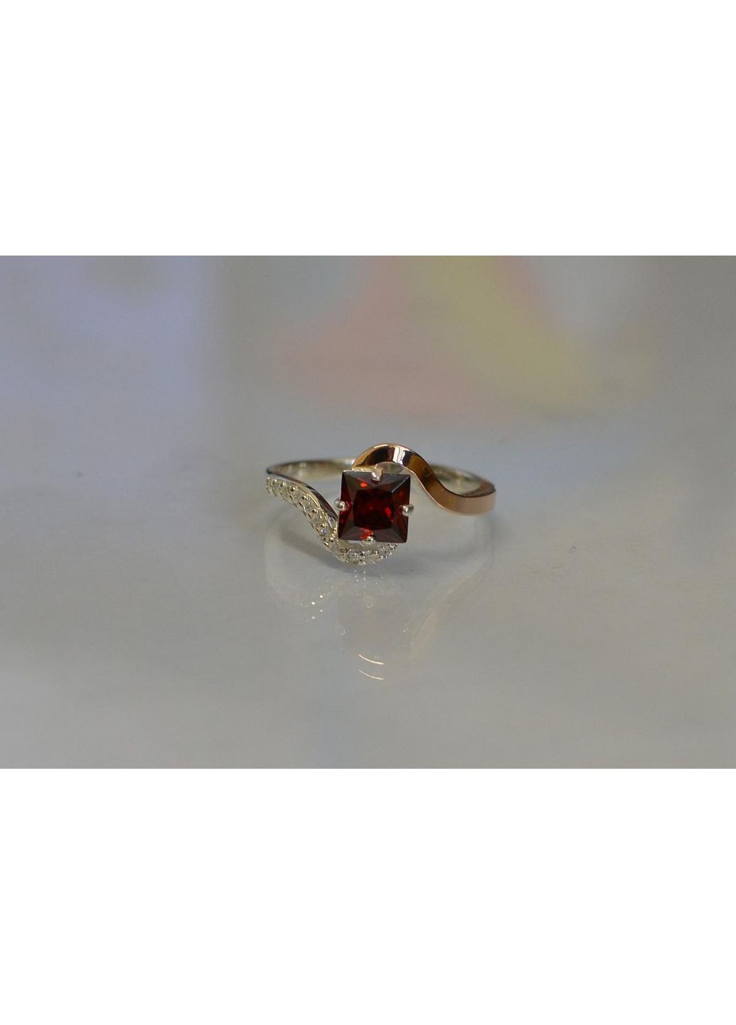 Срібна каблучка з золотими накладками Silver Style (367268361)