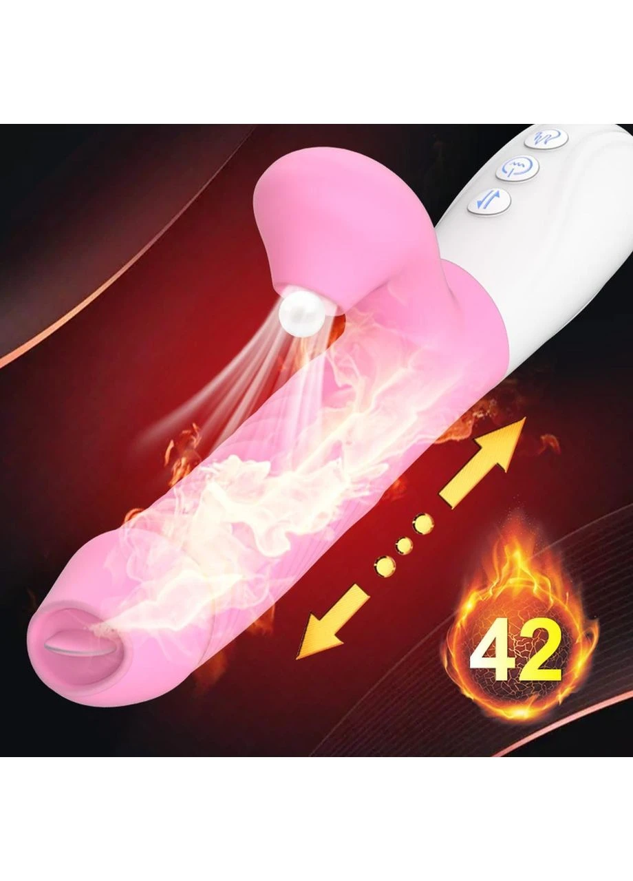Вибратор для двойной стимуляции Silicone Vibrator Pink Boss Series (383103492)