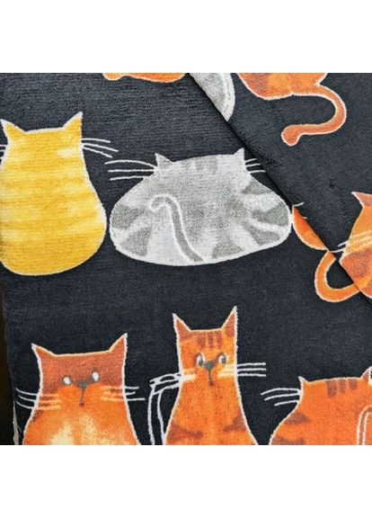 Плед флісовий Коти 8176 150х200 см чорний Love You (364766991)