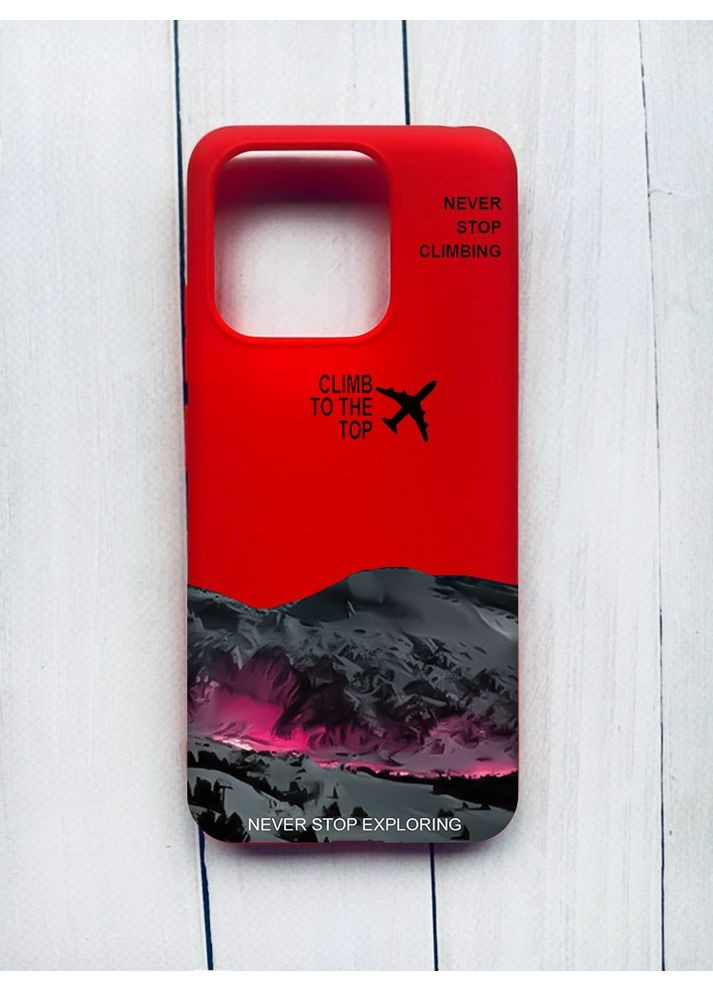 Матовий чохол на Xiaomi Redmi 12C Червоний Піднімись на вершину (принт 419) Creative (370169787)