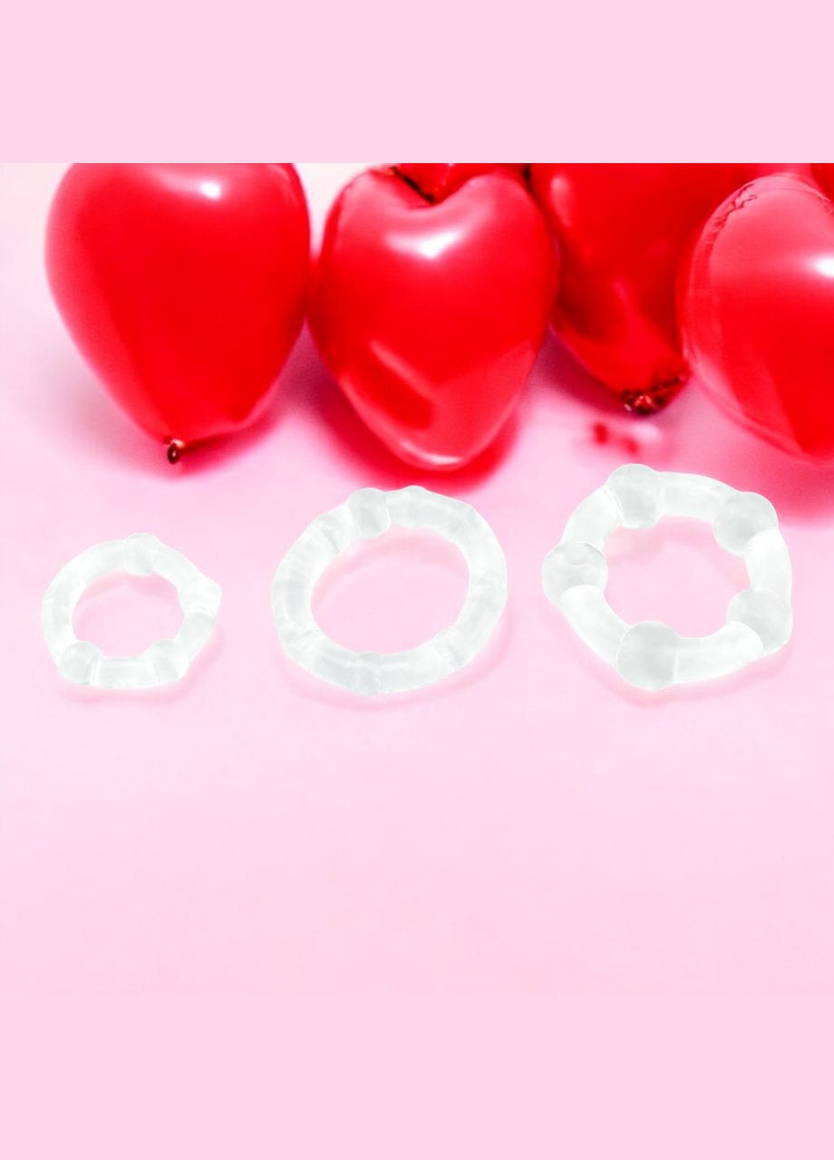 Кольцо на пенис набор 3 шт, кольцо на член эрекция с шариками разного размера China (317747676)