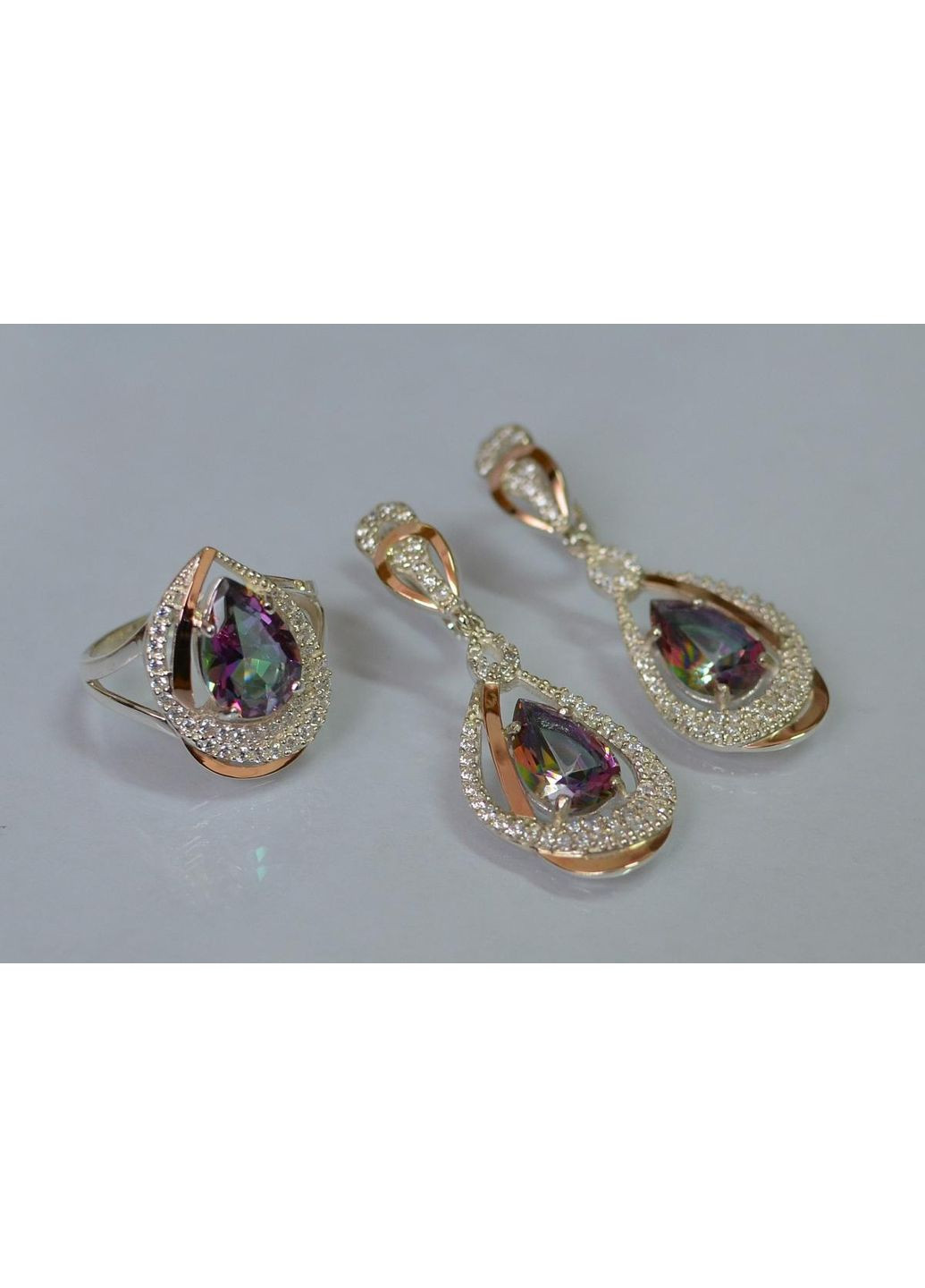 Серебряный набор с золотыми пластинами Silver Style (367268244)