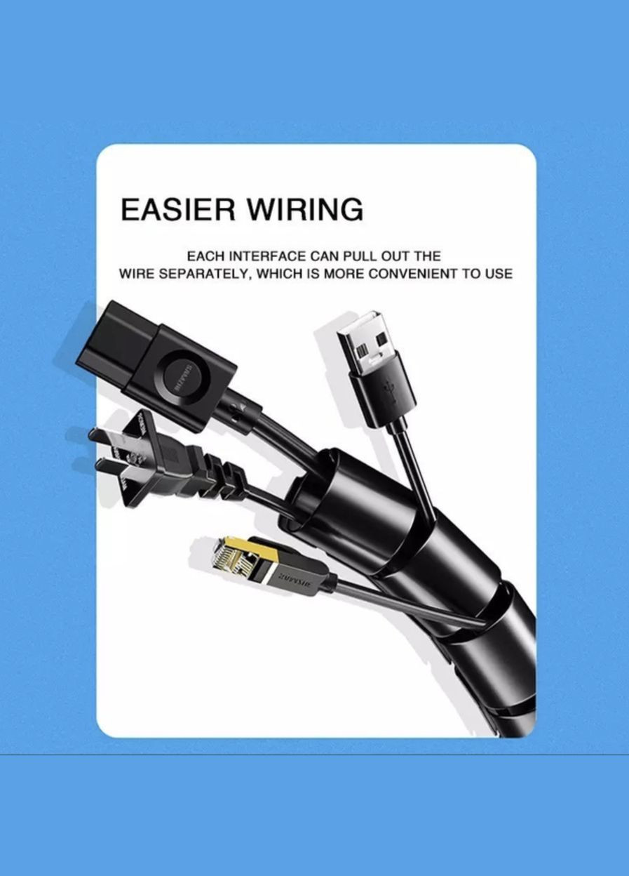 Органайзер кабеля фиксатор стяжка хомут держатель для проводов защита 2 м 16 мм Белый Lencent (340276282)