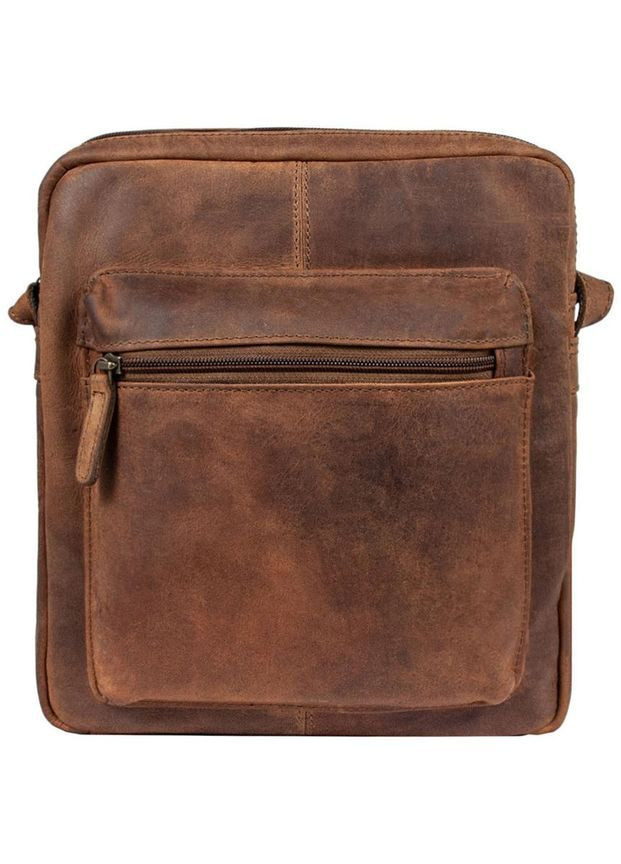 Сумка чоловіча шкіряна планшет через плече для документів та для телефону середня Коричневий 43172 Ashwood (367040972)