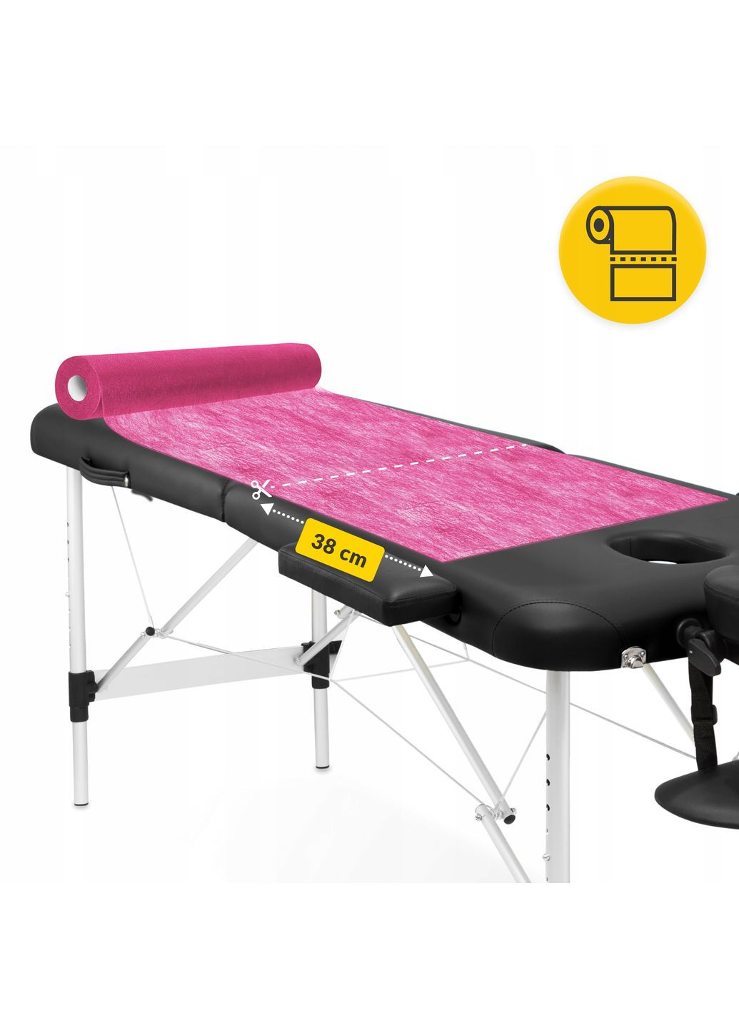 Простирадло одноразове 50 м x 60 см в рулоні 18 г/м² Pink () 4FIZJO P-5905973406802 (361894226)