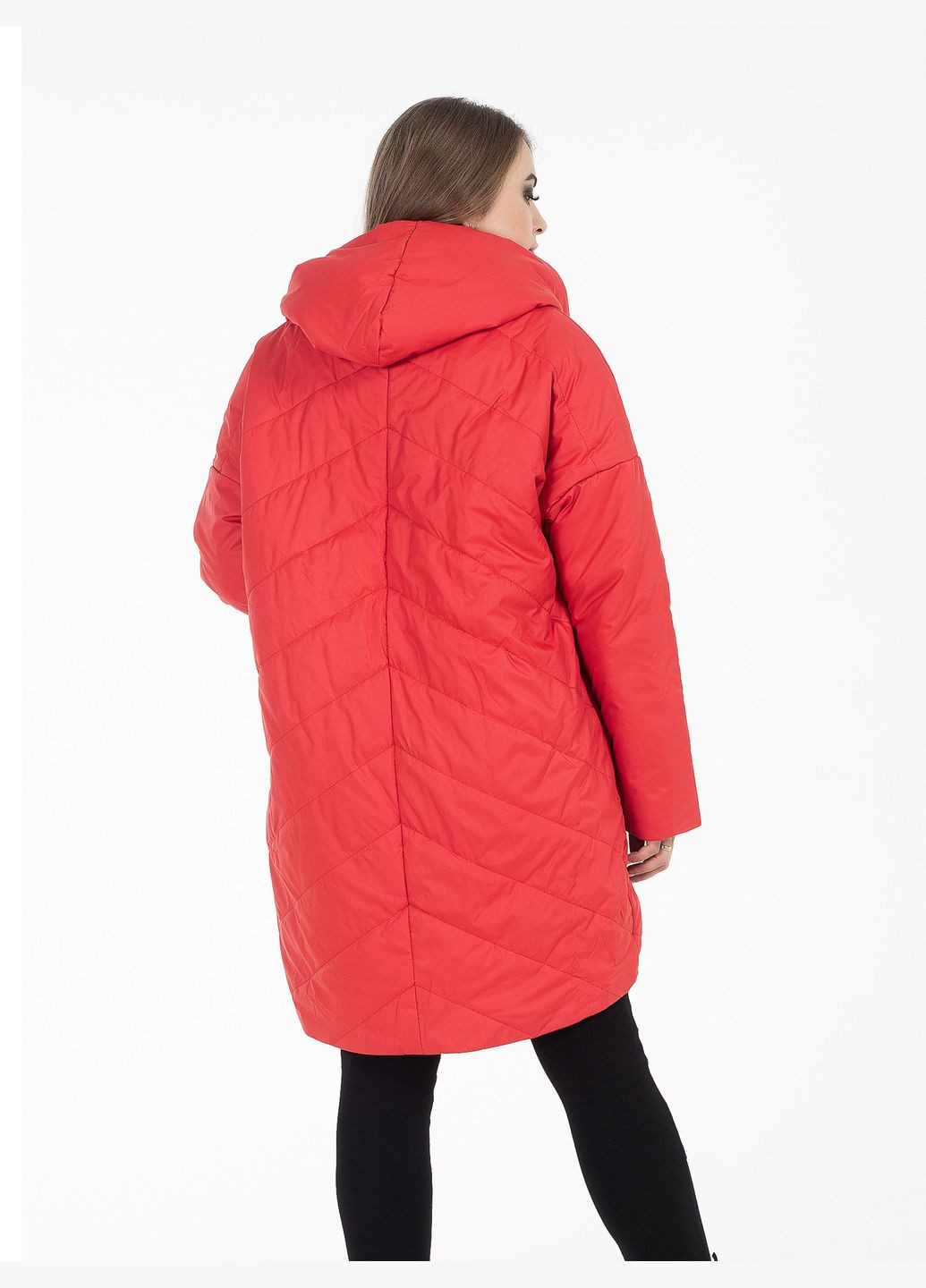 Красная демисезонная демисезонная куртка средней длины Welltre