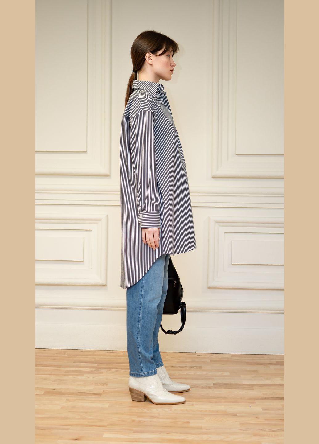 Черно-белая кэжуал рубашка Dolcedonna с длинным рукавом