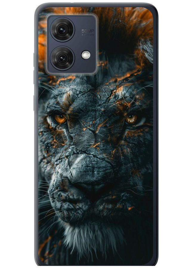 Силиконовый чехол 'Пламенный лев' для Endorphone Motorola Moto G84 (297660907)