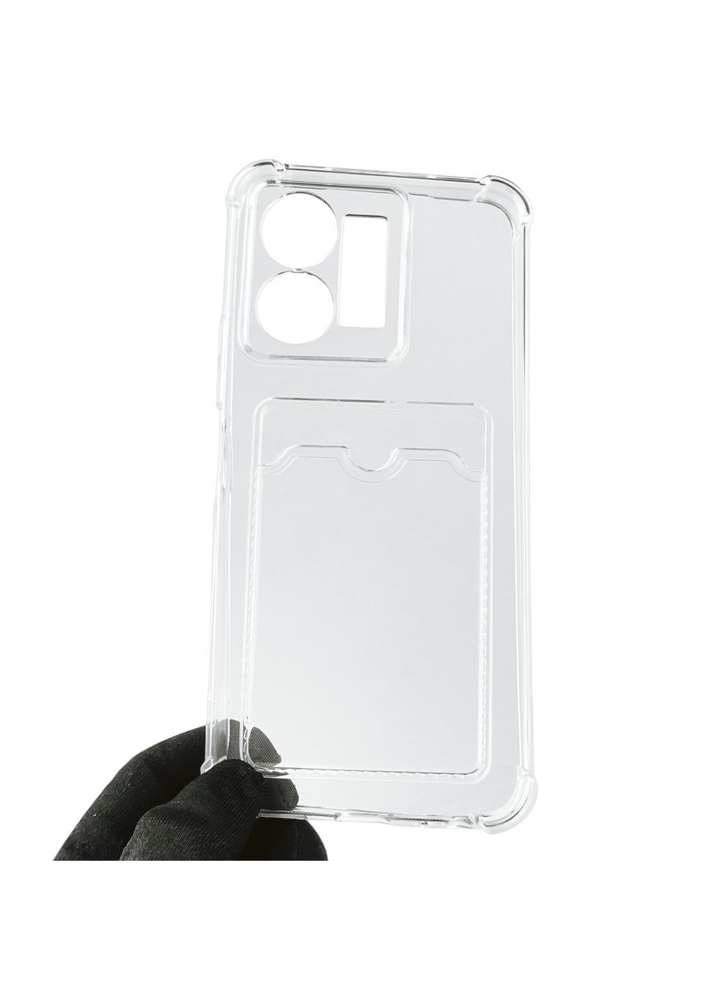 Чохол для Y22 з бронь кутами з кишенею для візиток карток k-pop на віво у22 прозорий Vivo (366236027)