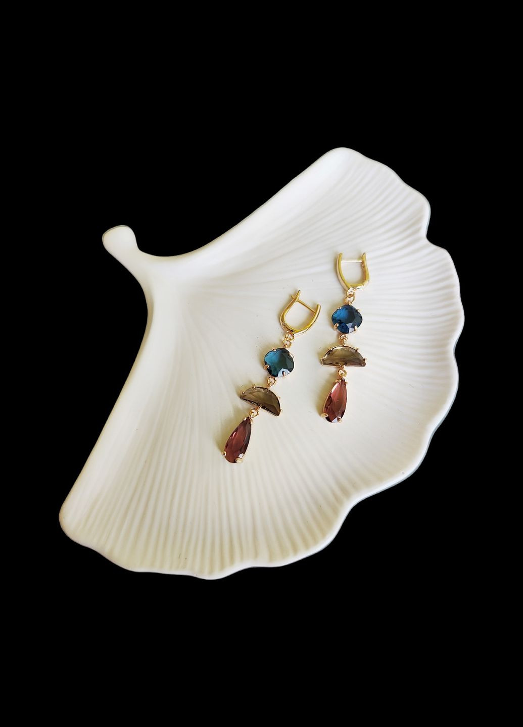 Вечерние серьги с разноцветными хрустальными подвесками (SB-0057) Ksenija Vitali (290187218)