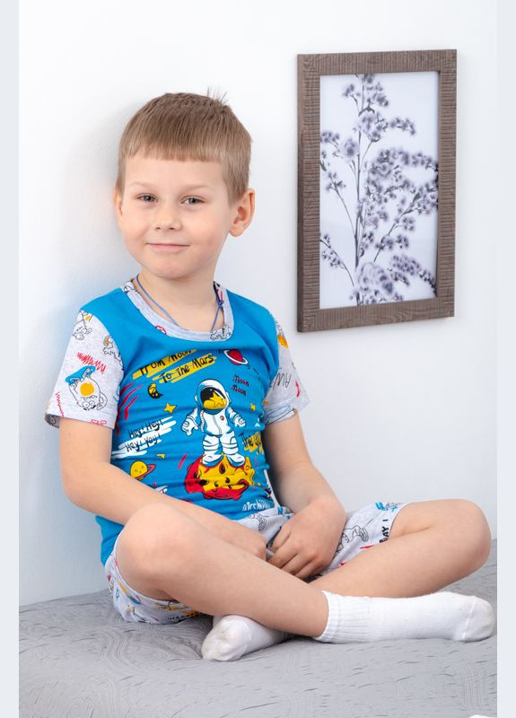 Серая всесезон пижама для мальчика (футболка+шорты) футболка + шорты Носи своє