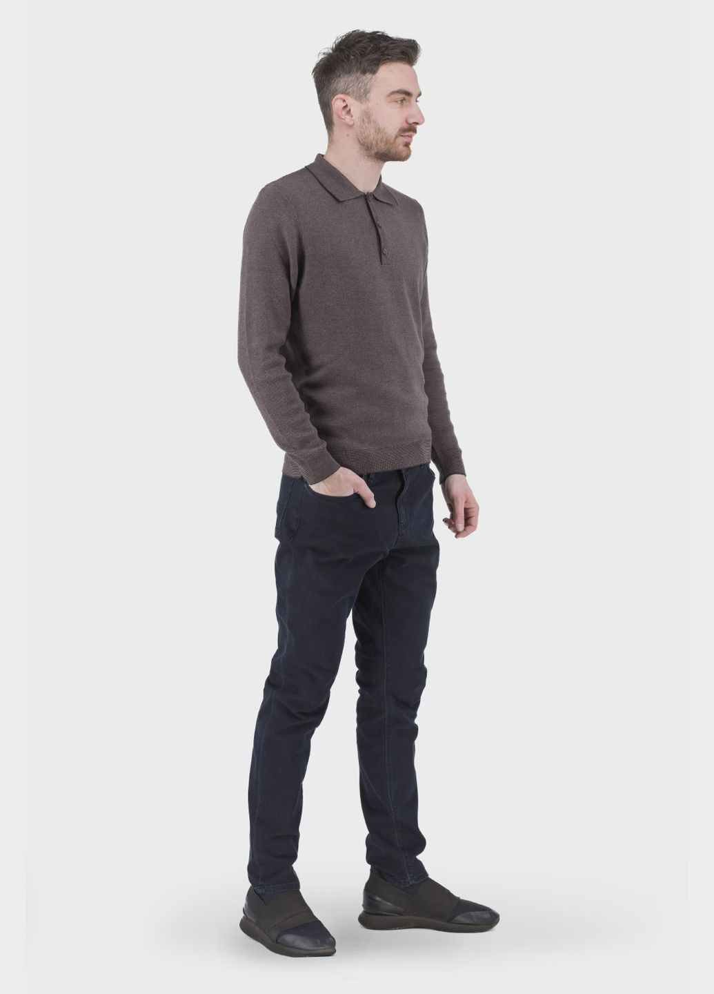 Чоловіча меланжева кофта casual з довгим рукавом на ґудзиках (, ), 31645 Buke (329727095)