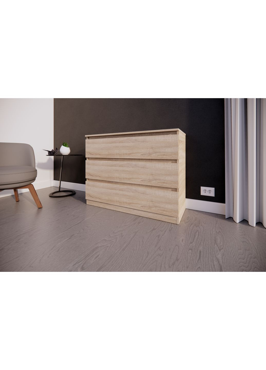 Комод на 3 ящика 100х40х77,4см MEBEX (354792680)