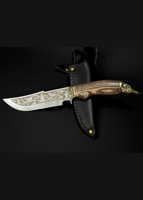 Нож охотничий с бронзовым наконечником Щука 222k50 рукоятка дерево ясень NB Art (346152122)
