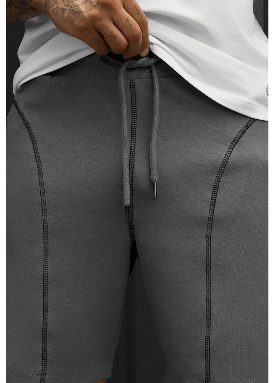 Чоловічі шорти трикотажні стаф сірі спортивні tru gray Seli Staff (402342249)