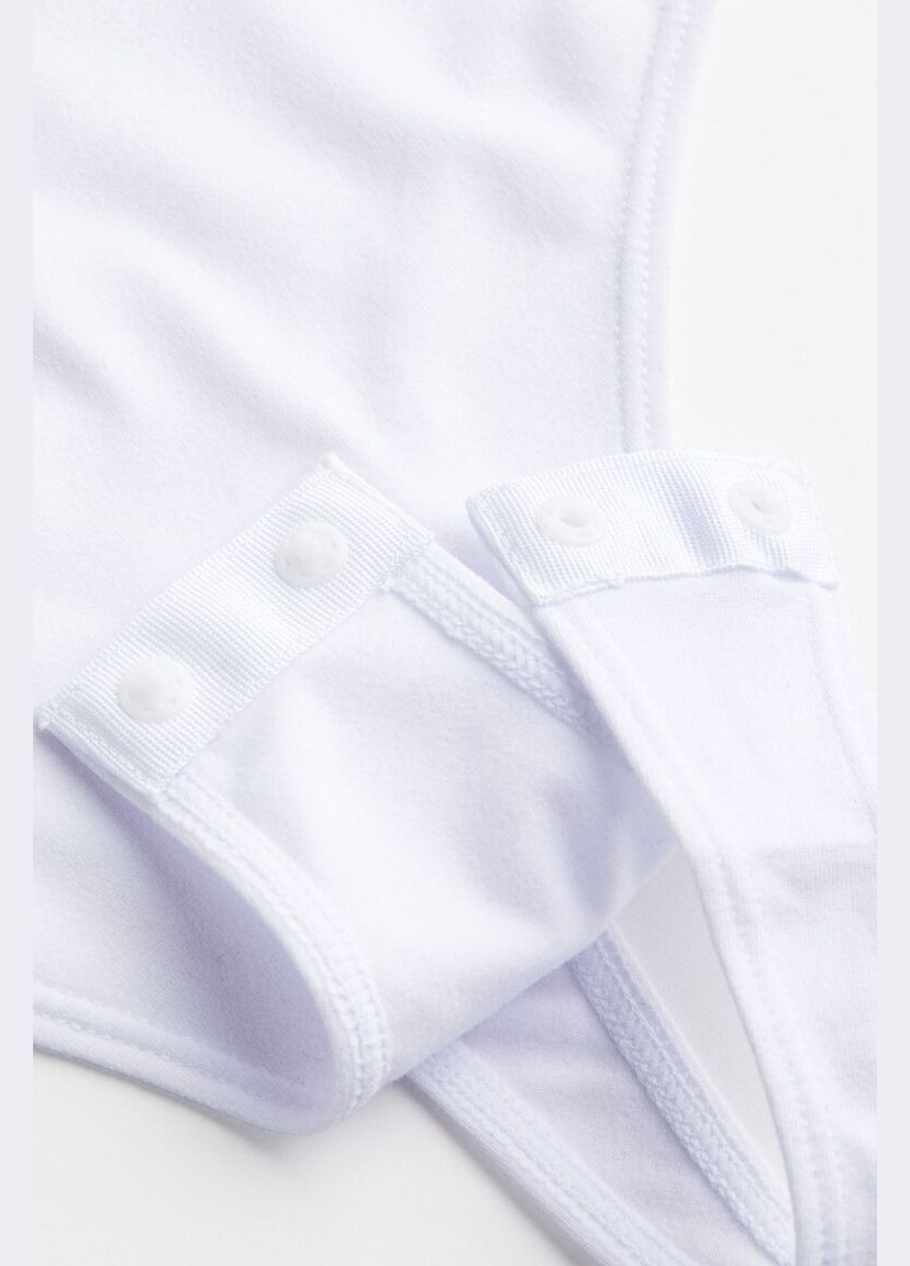 БОДИ-СТРИНГИ БЕЛЫЙ С КОТКИМИ РУКАВАМИ -L,XL H&M (335588559)