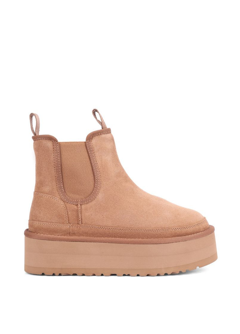 Женские Угги ATTU-20 Бежевый Велюр MIRATON (365434738)