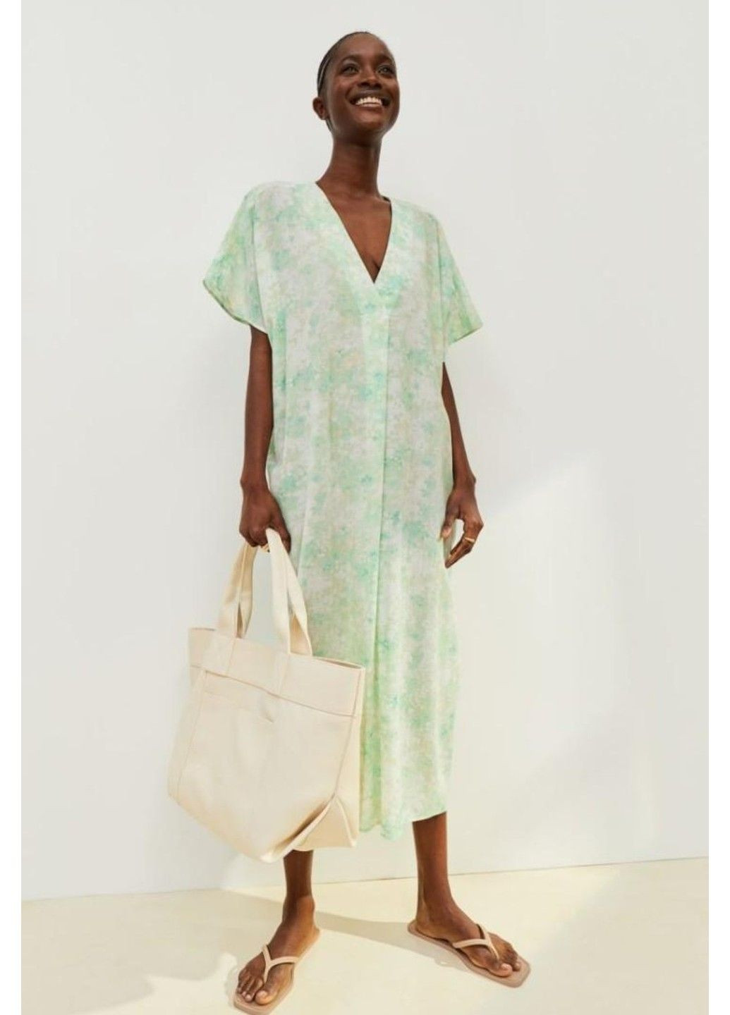 Світло-зелена повсякденний жіноча сукня вільного крою н&м (57205) м світло-зелена H&M