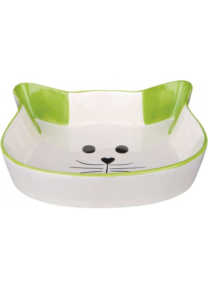 Миска для кошек, в форме кошачьей мордашки, керамическая, 12 см, 250 мл Trixie (355255657)