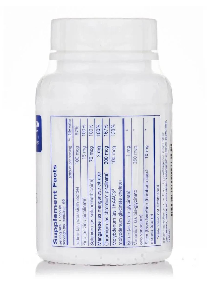 Трасувальні мінерали (Trace Minerals) 60 капсул Pure Encapsulations (361114902)