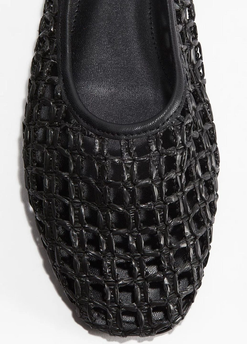 Женские балетки H&M | чёрные однотонные текстиль (343261940)