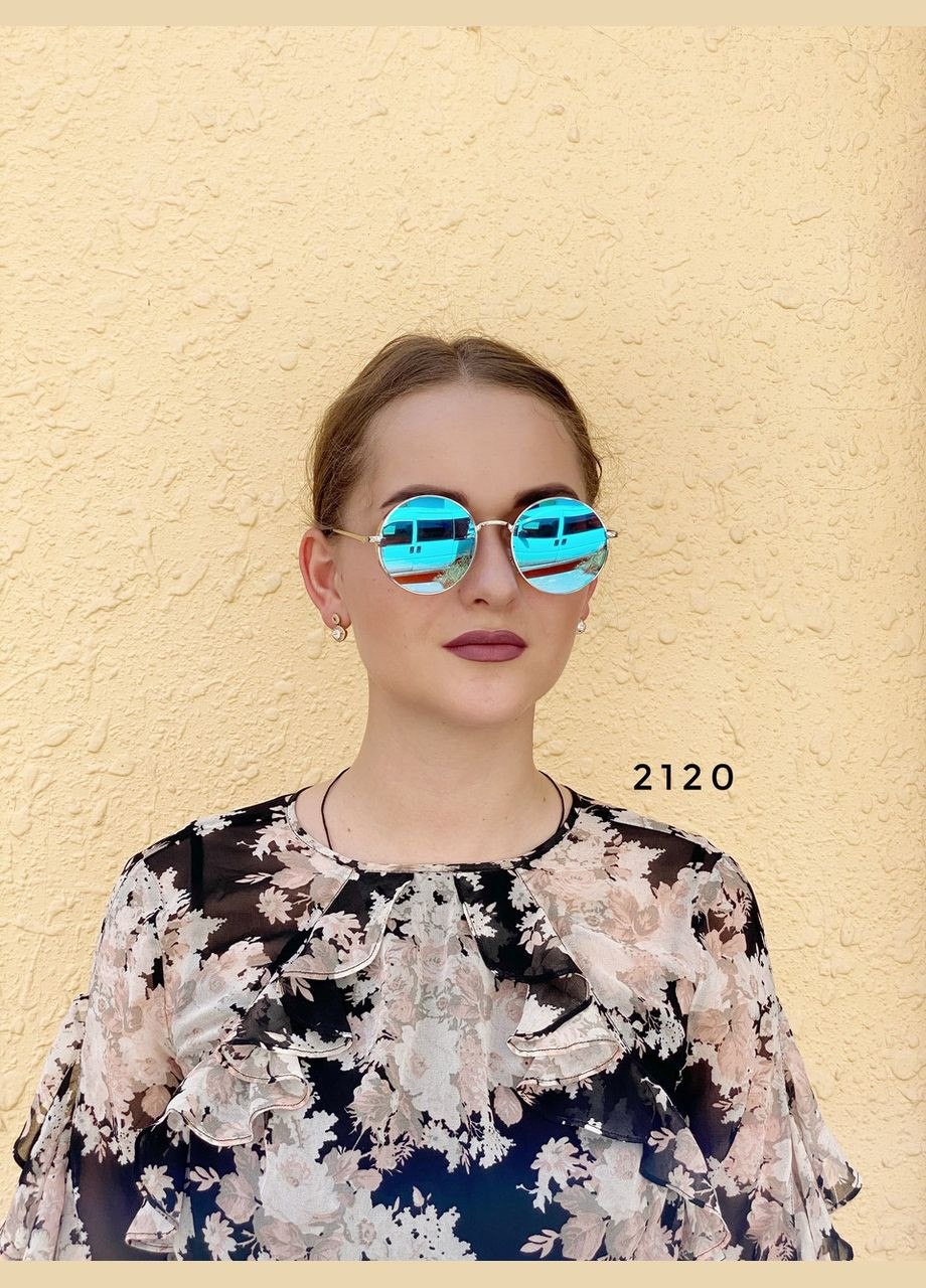 Окуляри сонцезахисні сині лінзи "кругляшки" No Brand (332989222)