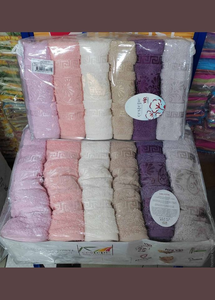 Cestepe набор полотенец vip cotton - diana 70*140 (6 шт.) комбинированный производство -
