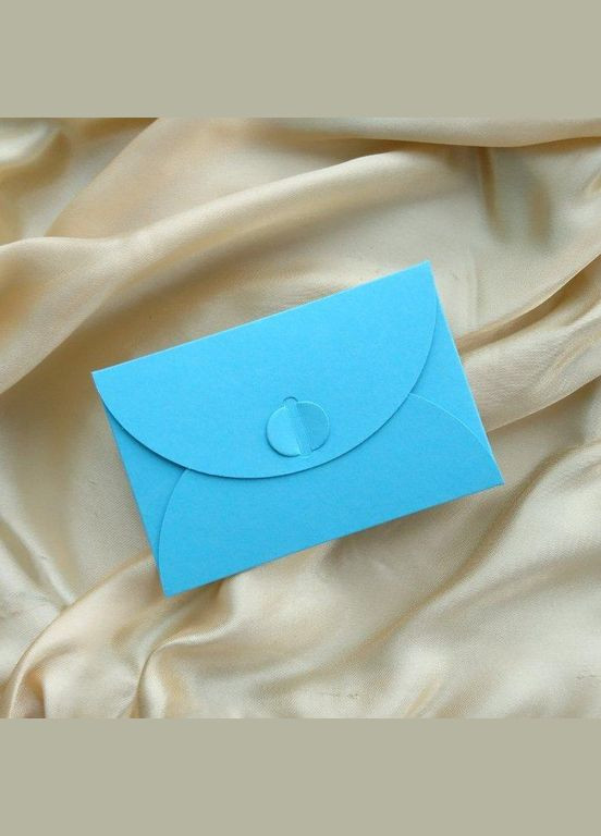 Подарунковий конверт 80х120 мм з кольорового дизайнерського картону Блакитний No Brand (326063670)