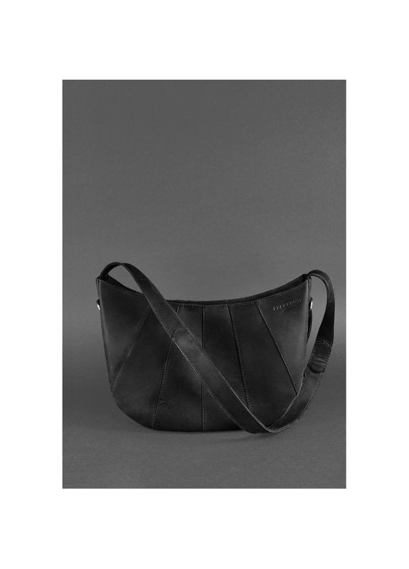 Жіноча шкіряна сумка через плече Круассан Crazy horse Чорний BlankNote (302009411)