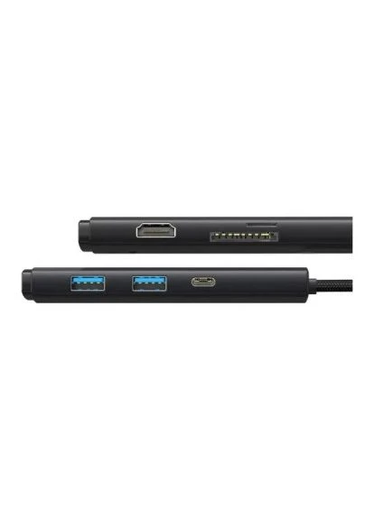 Концентратор USB-C 6-в-1 HDMI + 2xUSB 3.0 + PD + SD/TF черный (WKQX050101) Baseus (397091872)