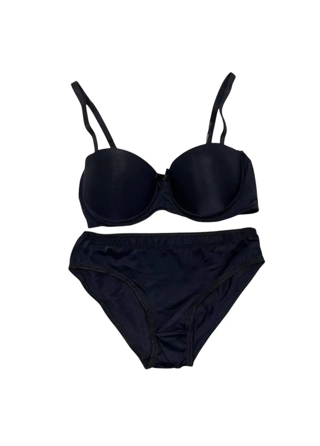 Черный демисезонный комплект женский geli 22105 черный No Brand Комплект жіночий ліфчик і трусики