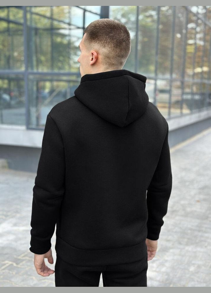 Стильне чоловічі худі на флісі чорне осінь/зима Freedom (347149574)