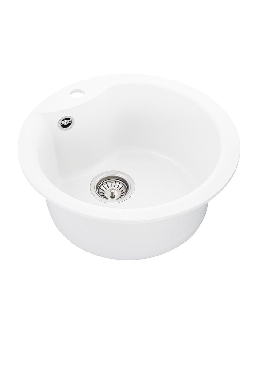 Гранитная мойка для кухни 480 TURAS матовая Белая Valeso (336932439)