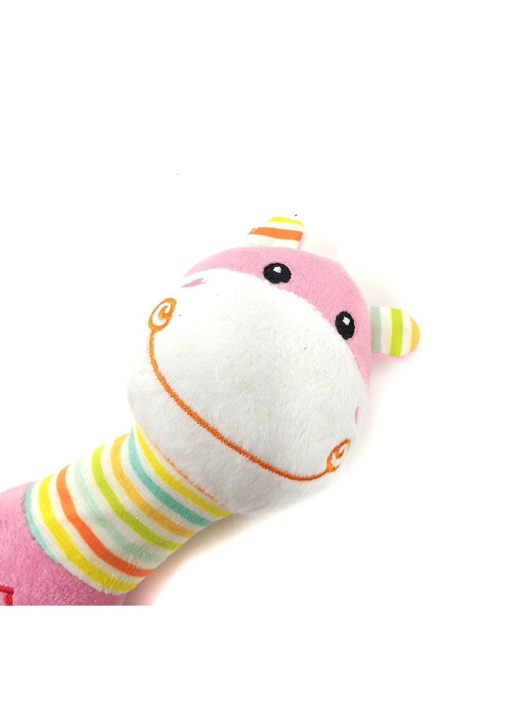 Погремушка интерактивная детская JackyBABY, 20 см, Бегемотик, розовый. Digo (316319014)