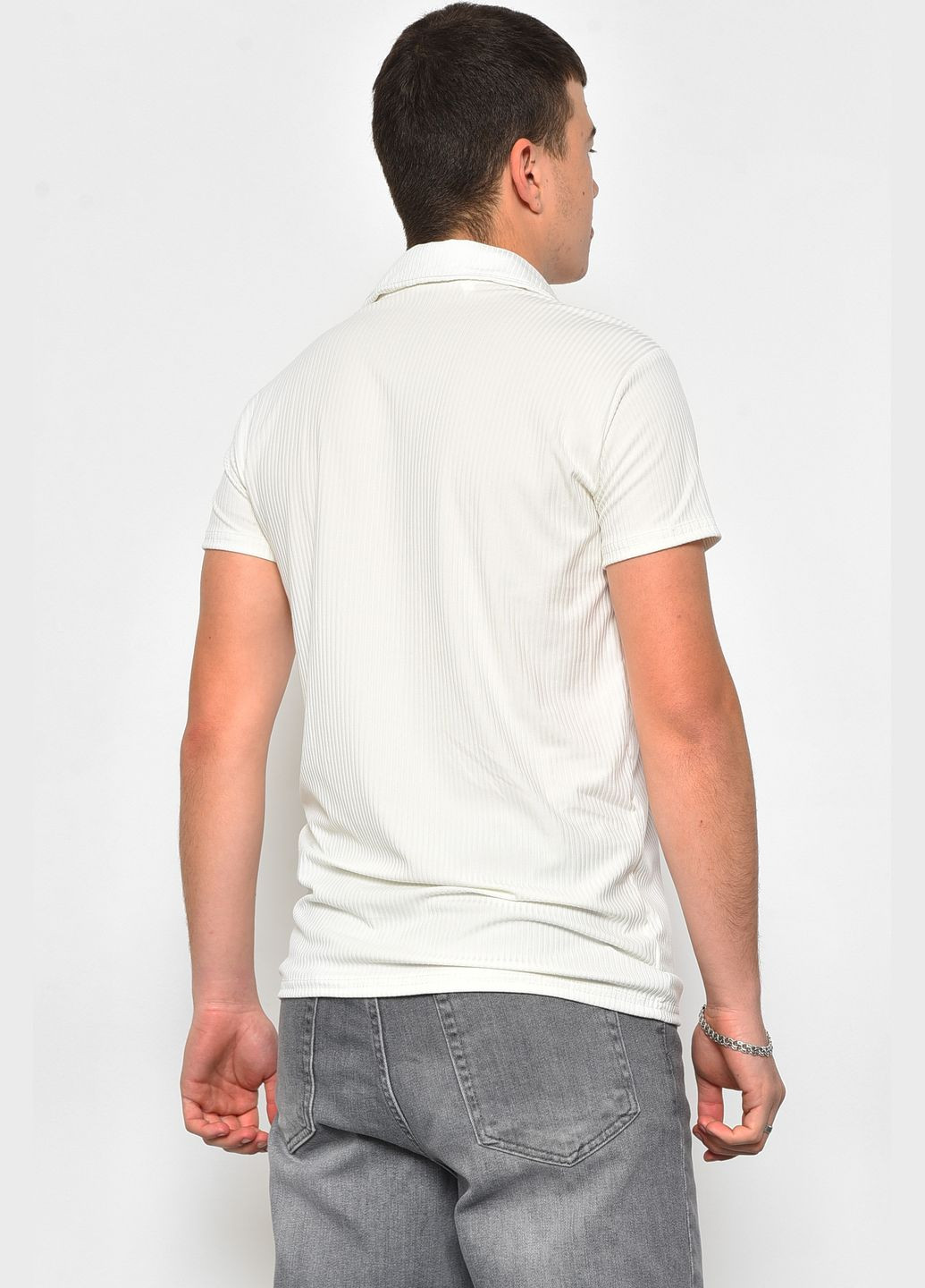 Белая футболка мужская поло белого цвета Let's Shop